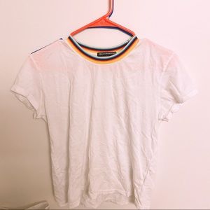 Brandy Melville rainbow ringer Tee.